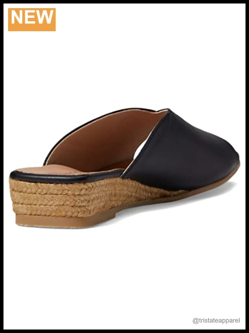 Leather Wedge Sandals Slip-On Open Square Toe Comfort Mules